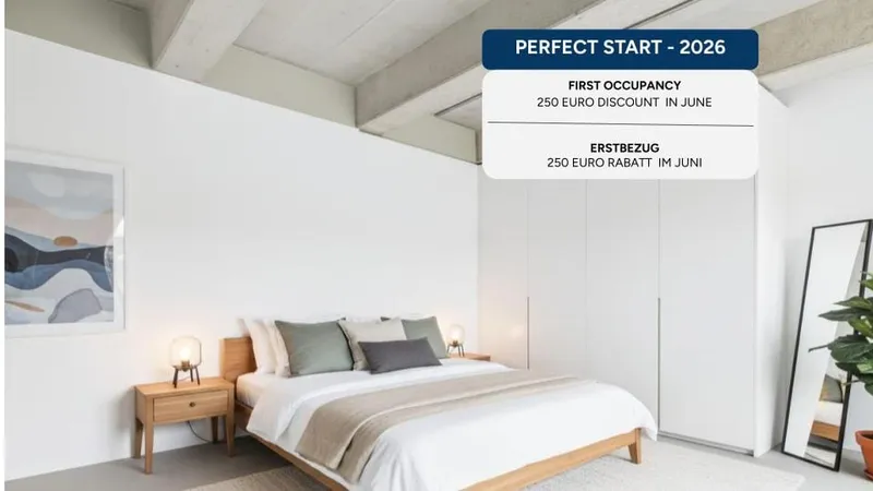 Mietrabatt - Erstbezug: 2-Zimmer Wohnung mit EBK & Balkon, 5 Min. zur U5 — photo 1